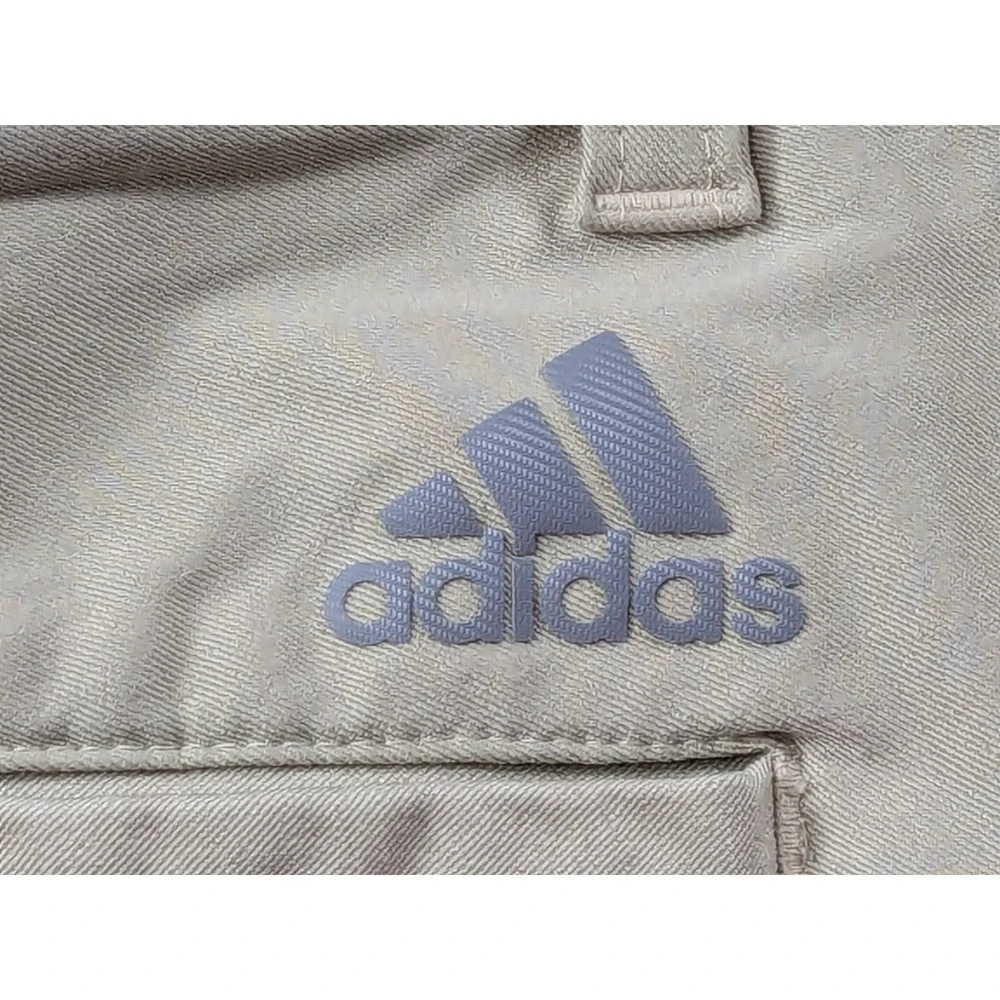 Adidas Mens Golf Pants Tan Khaki Performance Trousers 37x28 Athletic Chino